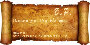 Bamberger Perjámos névjegykártya